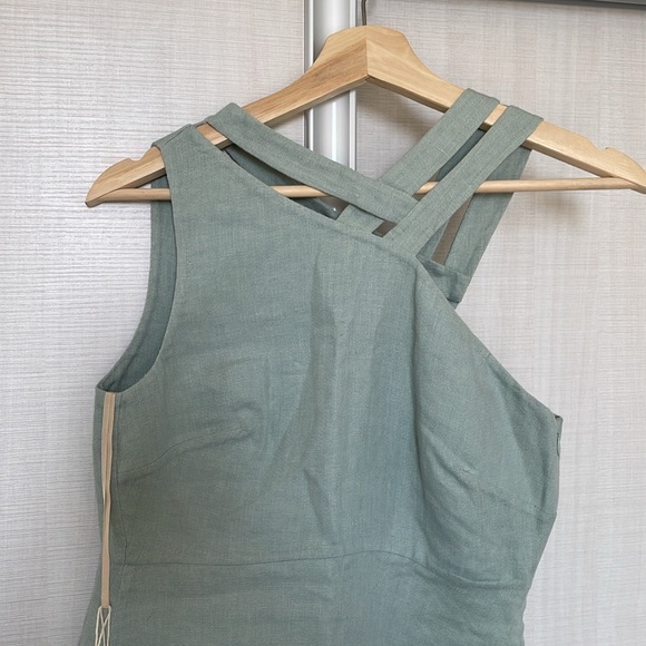 Valentino RTW Sage Green Linen Dress Sz 40 - Picture 3 of 5
